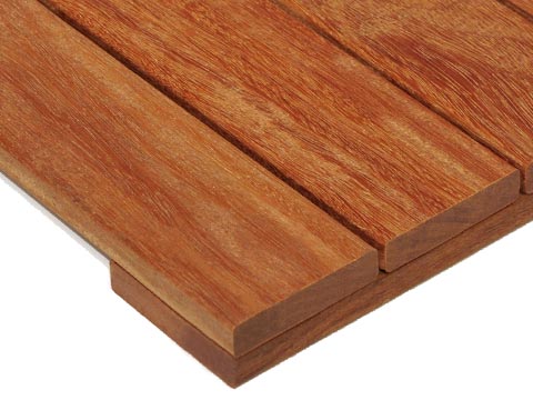 Cumaru WiseTile® Hardwood Deck Tile close up